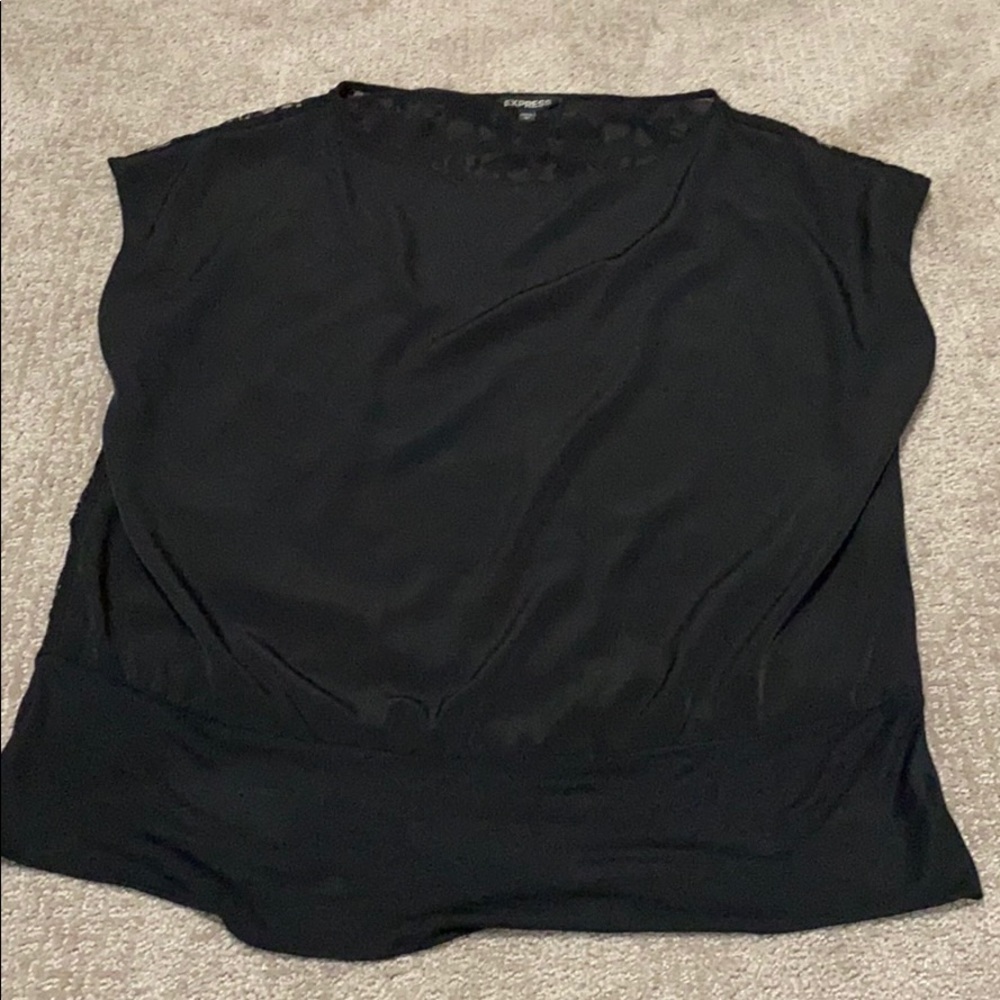 Express Black Women's Cap Sleeve Blouse Size Large